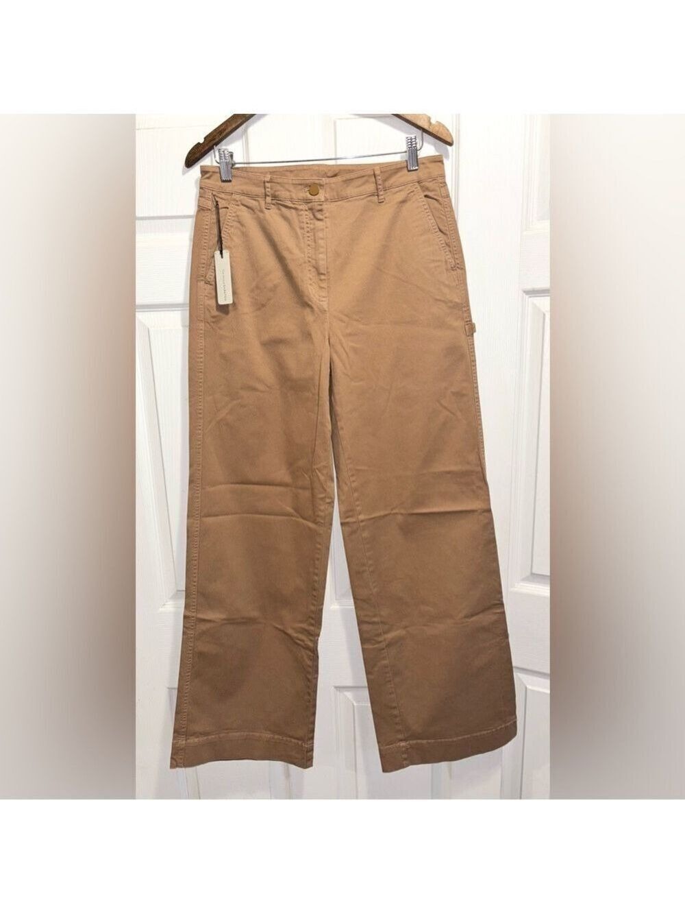 NWT Aritzia Babaton Wide Leg Olympia Carpenter Pants Utility Tan Trousers Sz 10